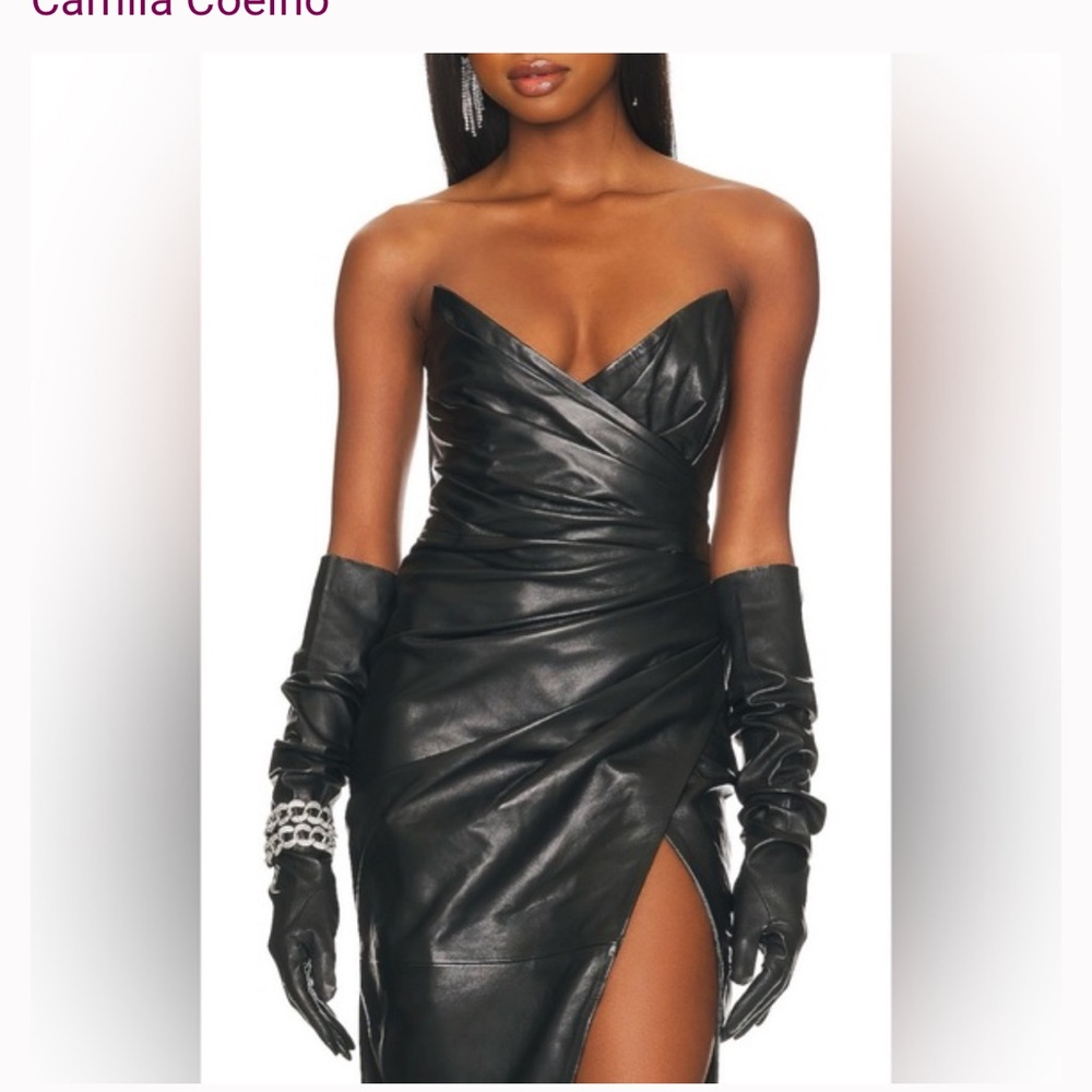 Revolve. 100% black leather. Strapless. Absolutely gorgeous.